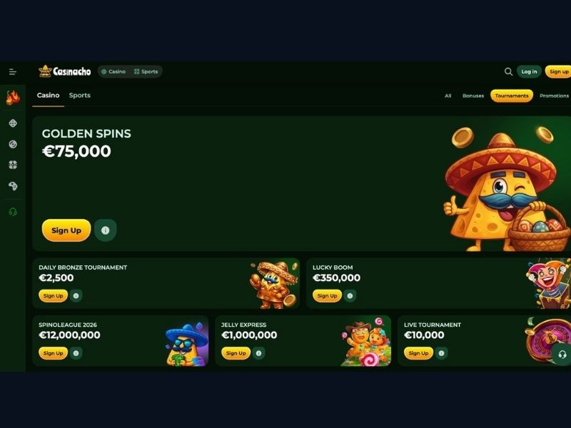 Casinacho Casino (Nacho Casino) mobile for Canadian live players: Lightning Roulette, Crazy Time and Live Tournament on smartphone