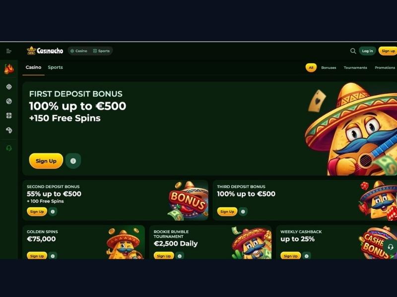Registration and setup for live casino players at Casinacho Casino Nacho Casino Canada